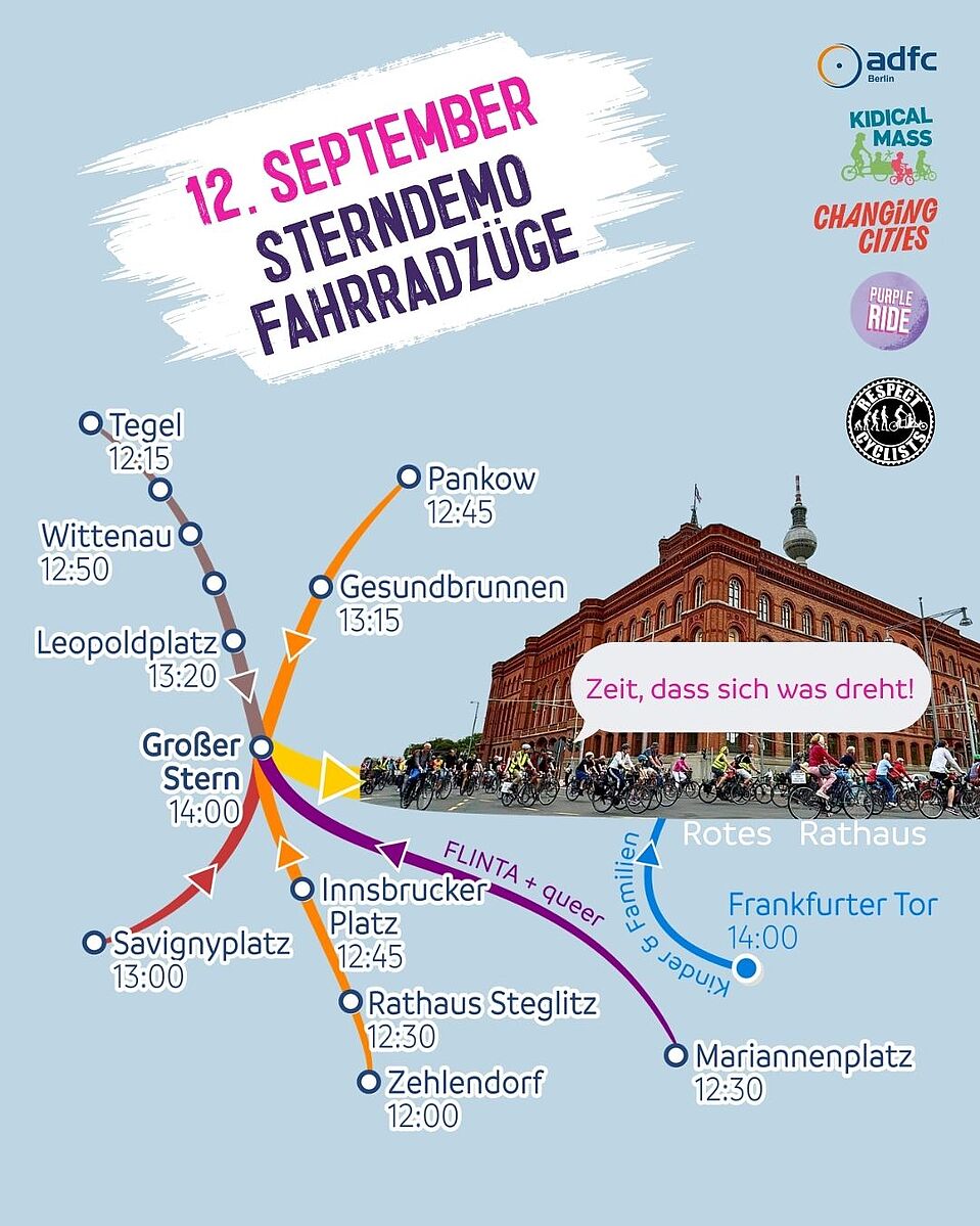 Sharepic für alle Fahrradrouten zur Sterndemo am 12.09.2026 Sharepic für alle Fahrradrouten zur Sterndemo am 12.09.2026