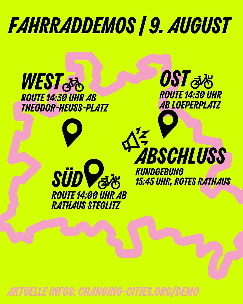 Sharepic Demo Radwegestopp 9.8.2024 Sharepic Radwegestopp Demo 9.8.2024