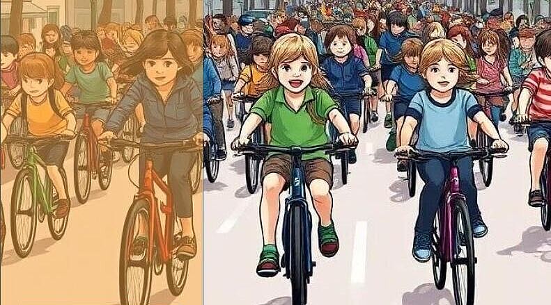 Fahrradtour von Kindern